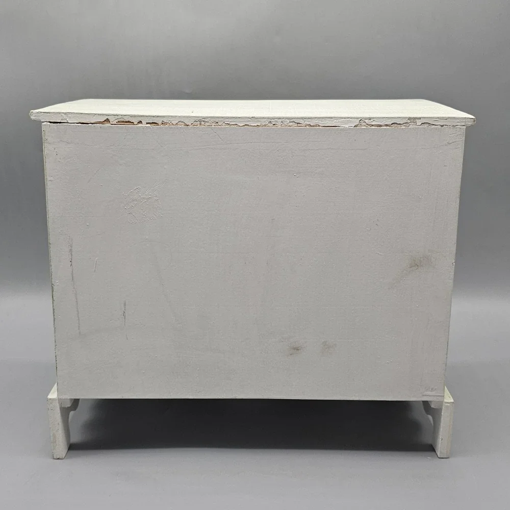 Vintage 90s Floral Wooden Jewelry Box Cottagecore Grannycore Magnolia Flowers